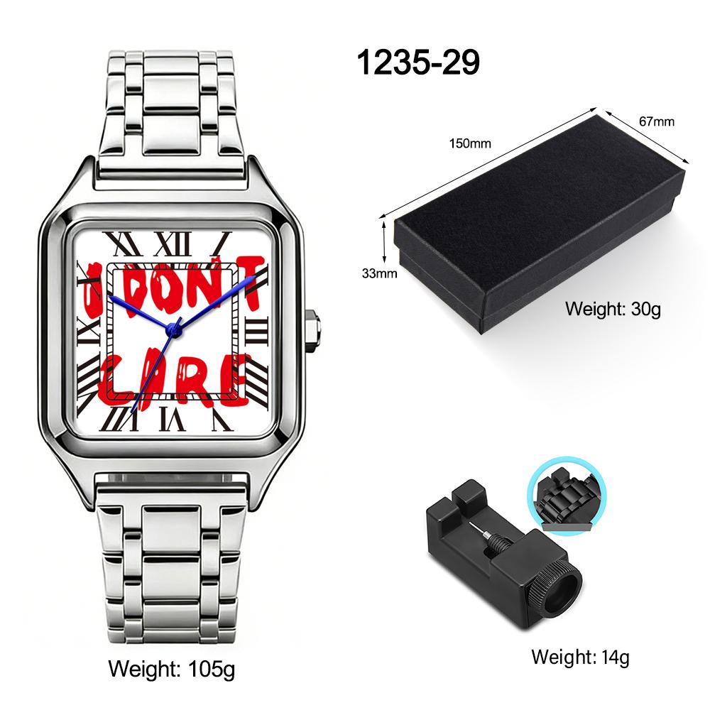 Business Men s Quartz Watch High-End Luxury Stainless Steel Alloy Square Dial Waterproof Watch for Men Reloj