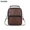 Top Grain Cowhide Vintage Men's Crossbody Leather Bag - Vertical Casual Shoulder Bag, Portable and Multifunctional