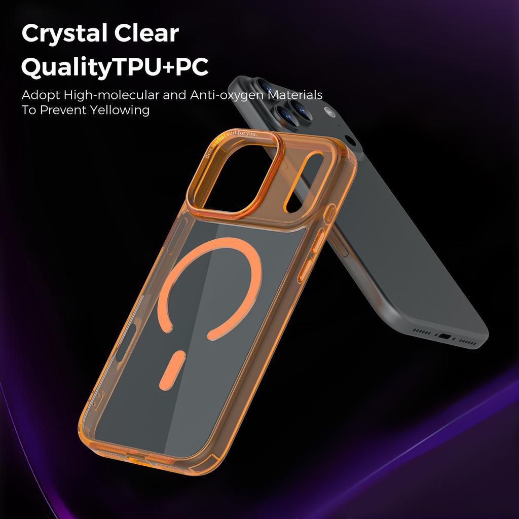 Ice colored Magnetic Suction Is Suitable for IPhone17ProMax Phone Cases and Apple 17Air Metal Lens Drop Protection Cases