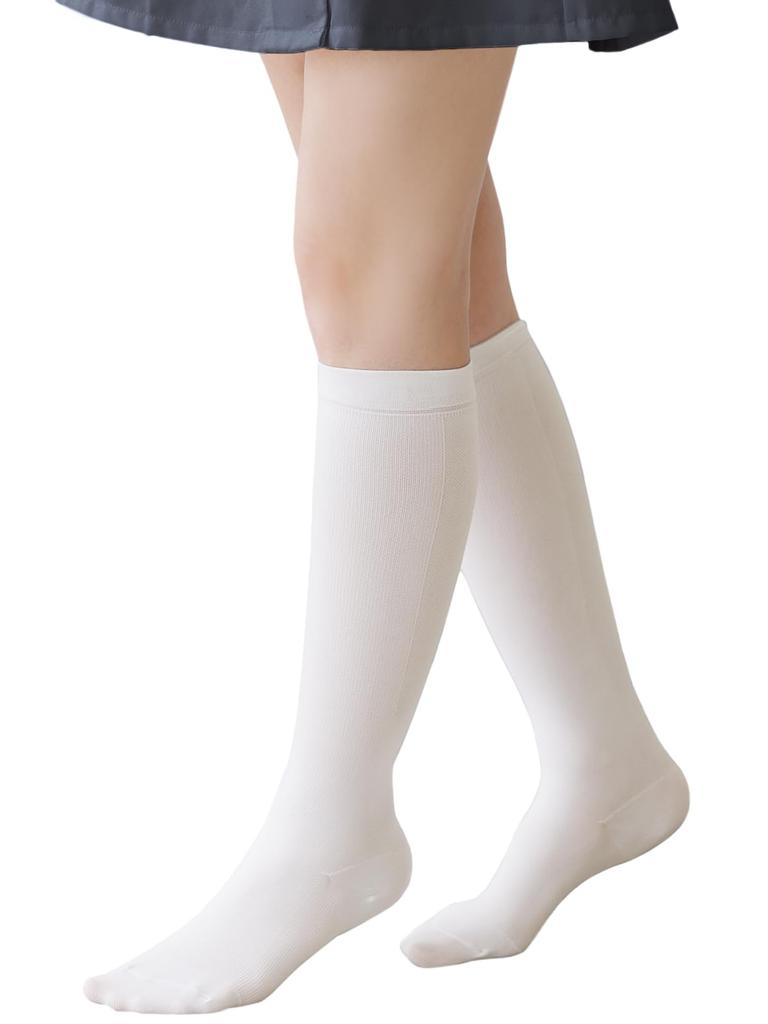 Maison Peony Compression Cotton High Made in Japan Socks, Blend, Winter, Airplane, In-Flight, Warm, 22-26cm Socks, Work, Below-the-Knee, Unisex,