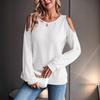 Fall Winter New Women's Off Shoulder Loose Casual Long Sleeve T-shirt Top For European American Cross-border