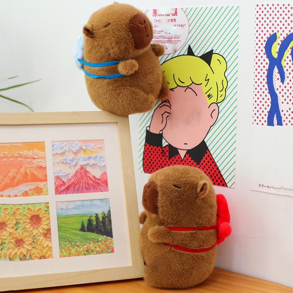 Animal Capybara Plush Toy Doll With Backpack Stuffed Capybara Doll  Children Toys