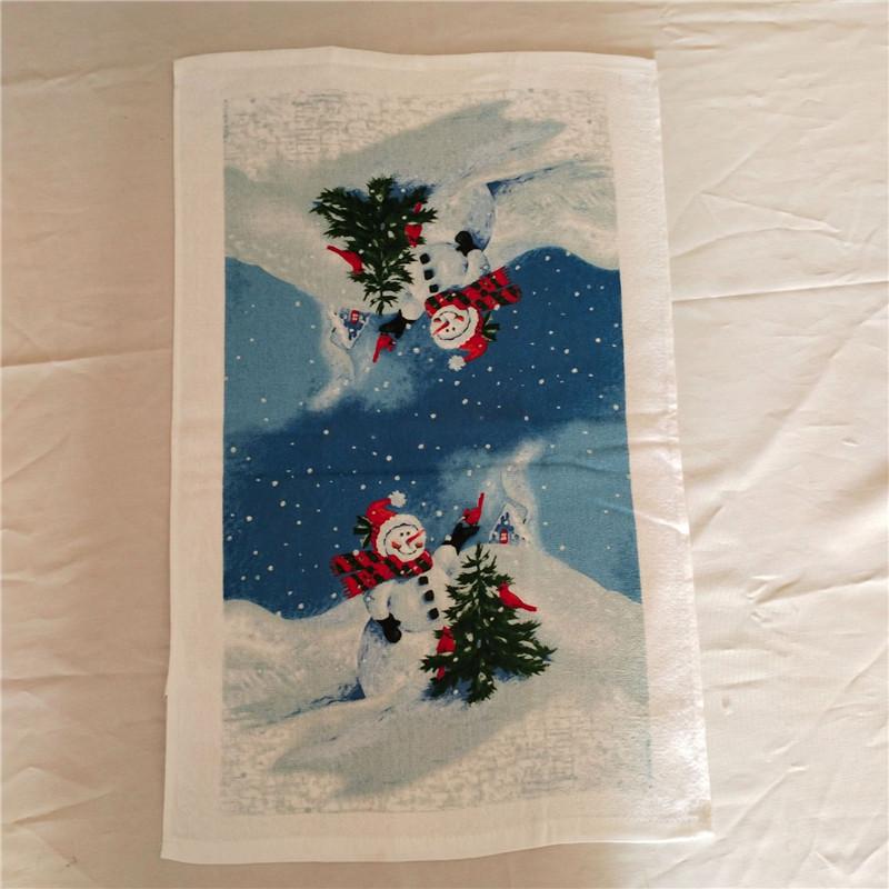 

1 шт. Різдвяна серія з принтом Бавовняна серветка для чаю Кухонна ганчірка Інструмент для чищення Декор для Різдвяної вечірки Подарунок