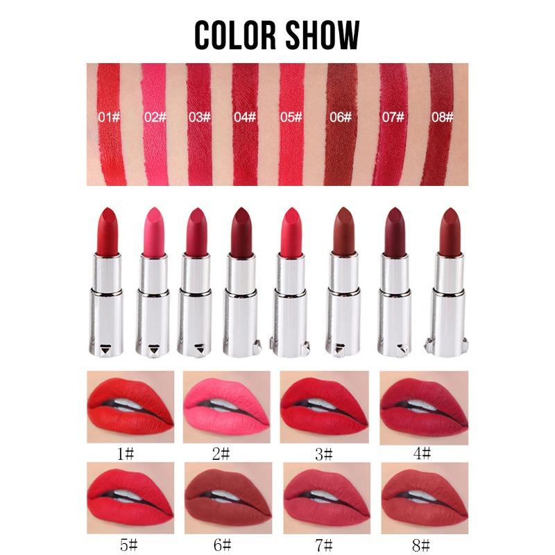 BSIMONE mała srebrna tubka matowa szminka szminka odżywcza nawilżająca antyadhezyjna szminka do makijażu