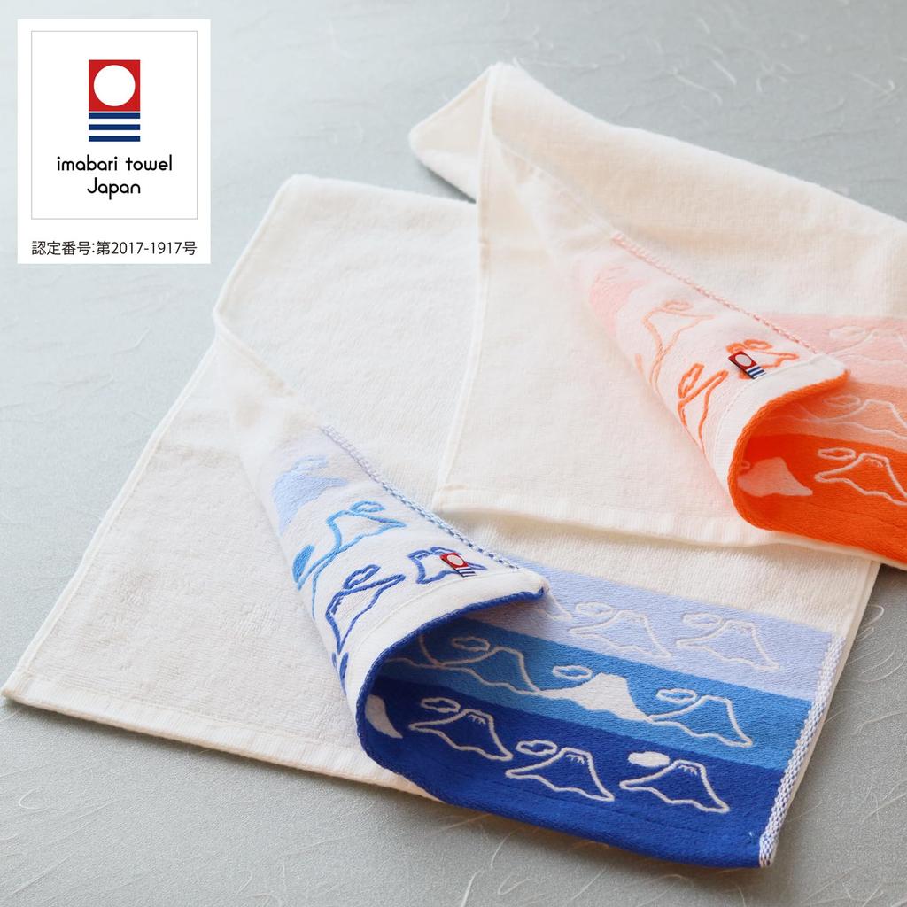 Dolce Duo Imabari Towel Gift Set (2 Towels) (Mt. Fuji Design) Face Towel & Hand Towel In Wooden Box - Perfect for Gifts, Get Well Soon Gifts, Etc. -