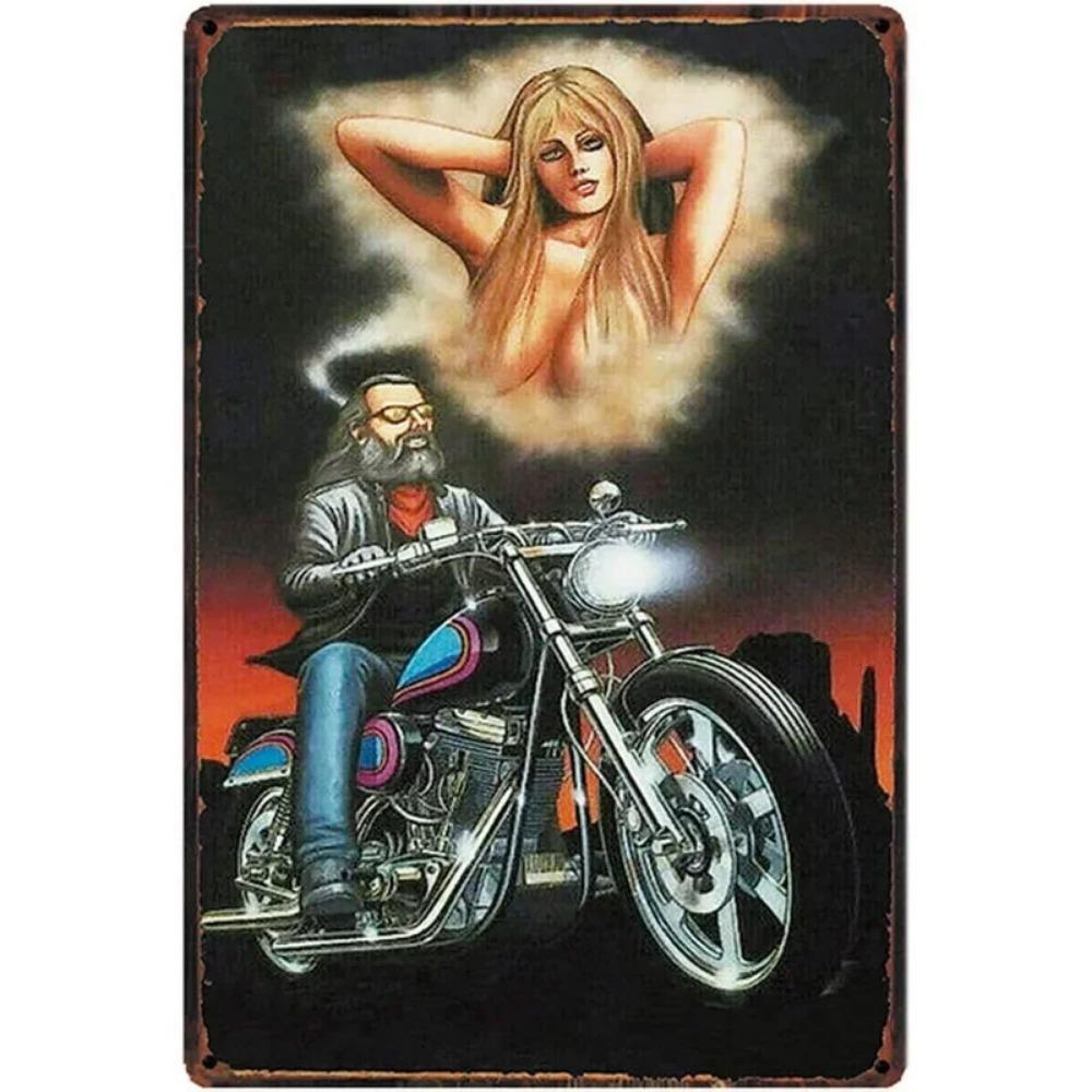Vintage Plåtskyltar Väggaffischer Plakett Sexiga Kvinnor Järnmålning Dekoration för Mank Cave Café Garage Klubb Bar