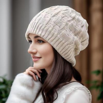 Cappelli a doppio strato in pile Autunno Inverno Donna Maglia Pullover Cap Moda Cappello impilabile in velluto