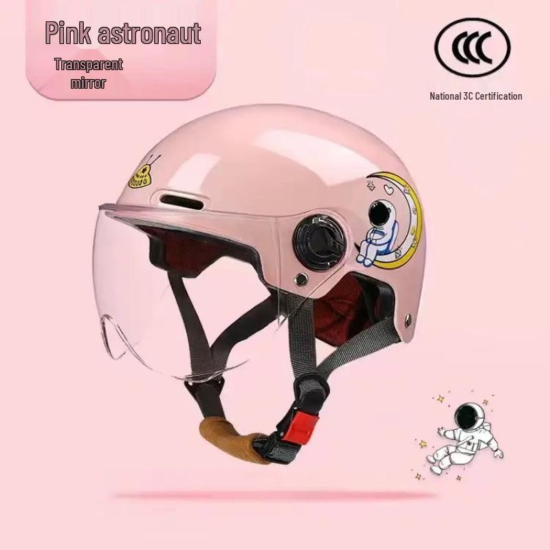 Certified Children's Cute Motorcycle and Electric Scooter Helmet - All-Season, Half Helmet for Summer Use