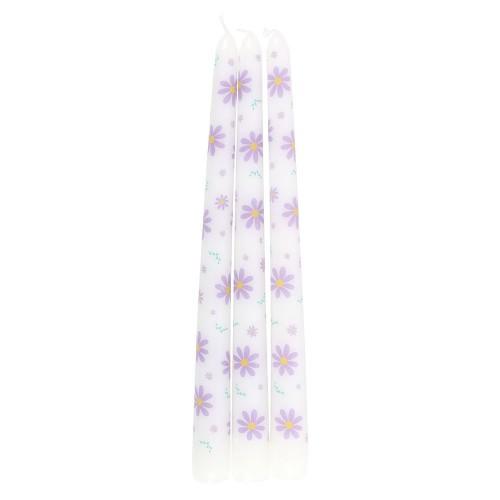 Something Different Daisy Taper Candle (Pack of 3)
