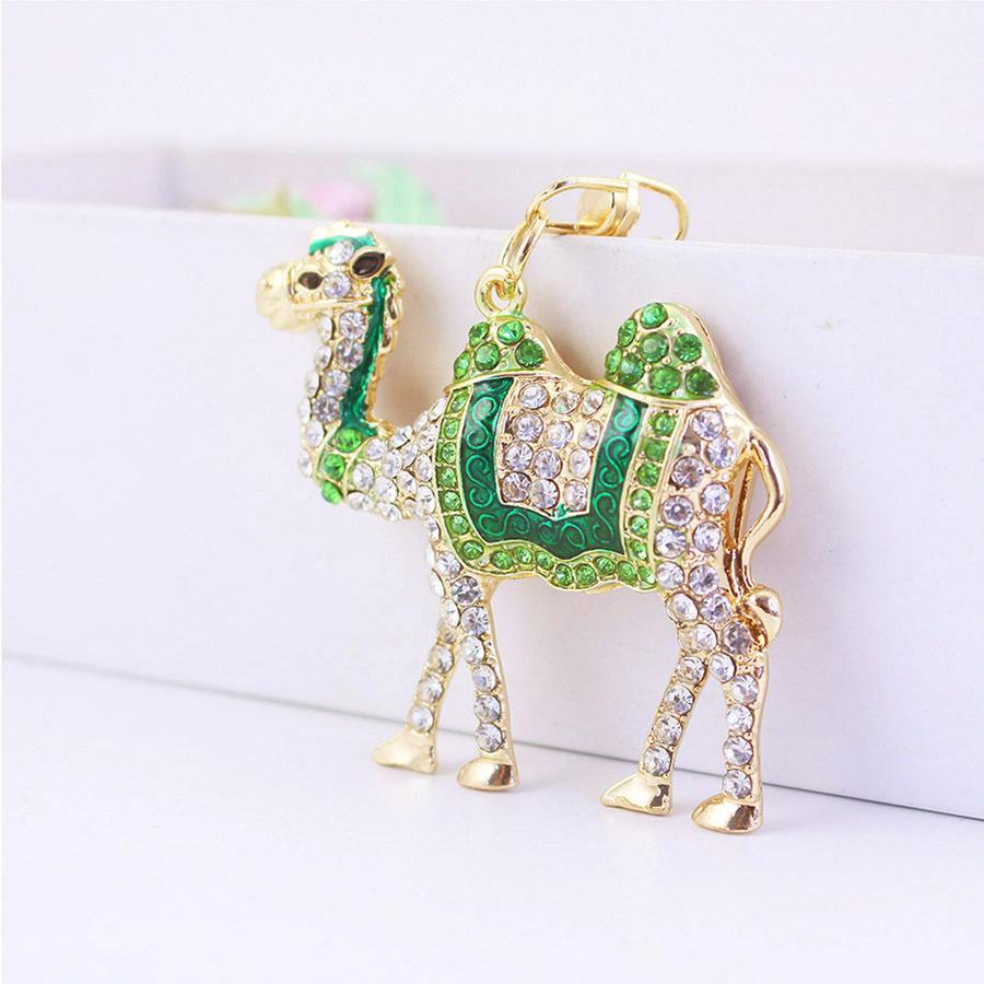 Colorful Rhinestone Camel Keychain: Cute Desert Animal Pendant for Bags and Keys