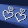 1Pair Ladies Elegant Double Heart Rhinestone Pendant Earrings - Shining Party Jewelry, Valentine's Day, Anniversary, Birthday, Mother's Day Gifts