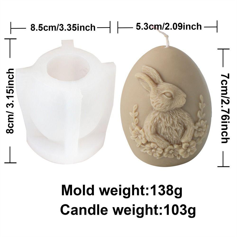 Aromatherapy Egg Silicone Candle Molds DIY 3D Mold Bow Rabbit Silicone Mold  for Easter Party
