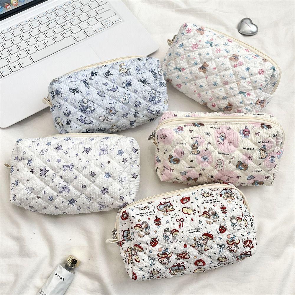 Portable Zipper Stationery Bag Cartoon Animal Pattern Cosmetic Bag Bubble Cloth Coin Purse  Student