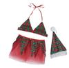 Christmas Lingerie Set: Red Bra, Tulle Skirt & Hat