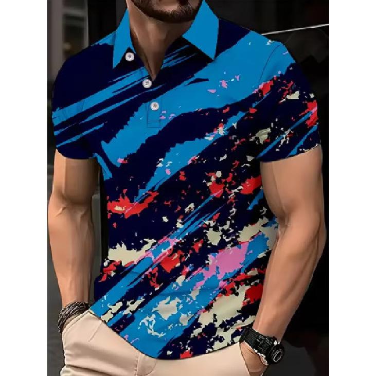 Men's T-shirt, Short-sleeved, Summer Style, Fashionable, with a Collar.
