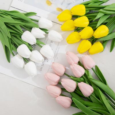 Artificial Tulip Not Wither Realistic Vivid Fresh Keeping Plastic Flower Arrangement Simulation Tulip Home Decoration