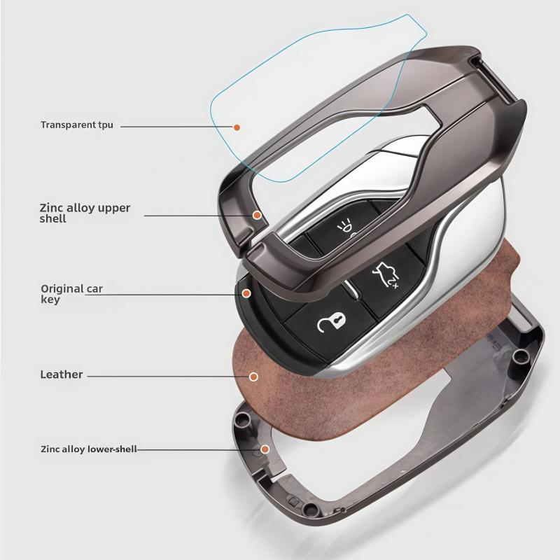 Metal Alloy Car Key Cover Case Protect Shell Holder Set For Maserati Ghibli President Grecale Levante GranTurismo Quattroporte