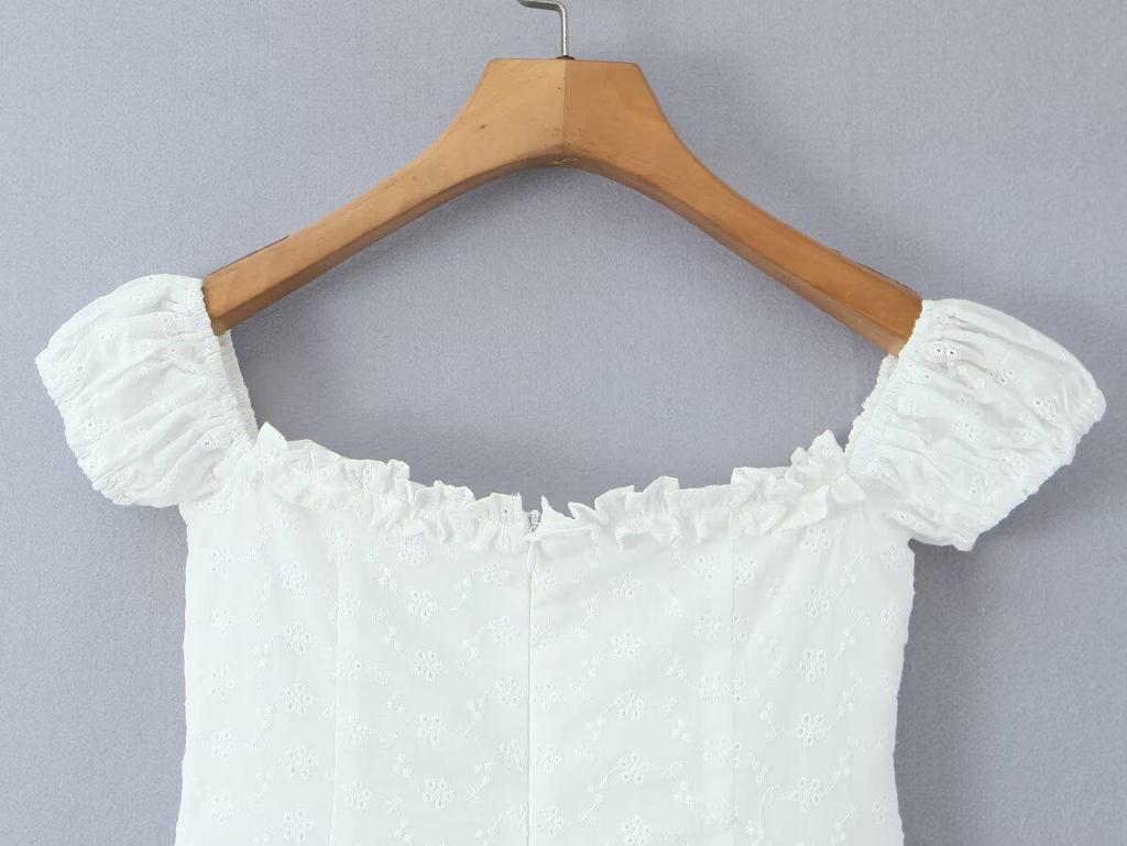 French Chic White Lace Camisole Dress: Summer Waist-Cinching Sexy Short Skirt for Women