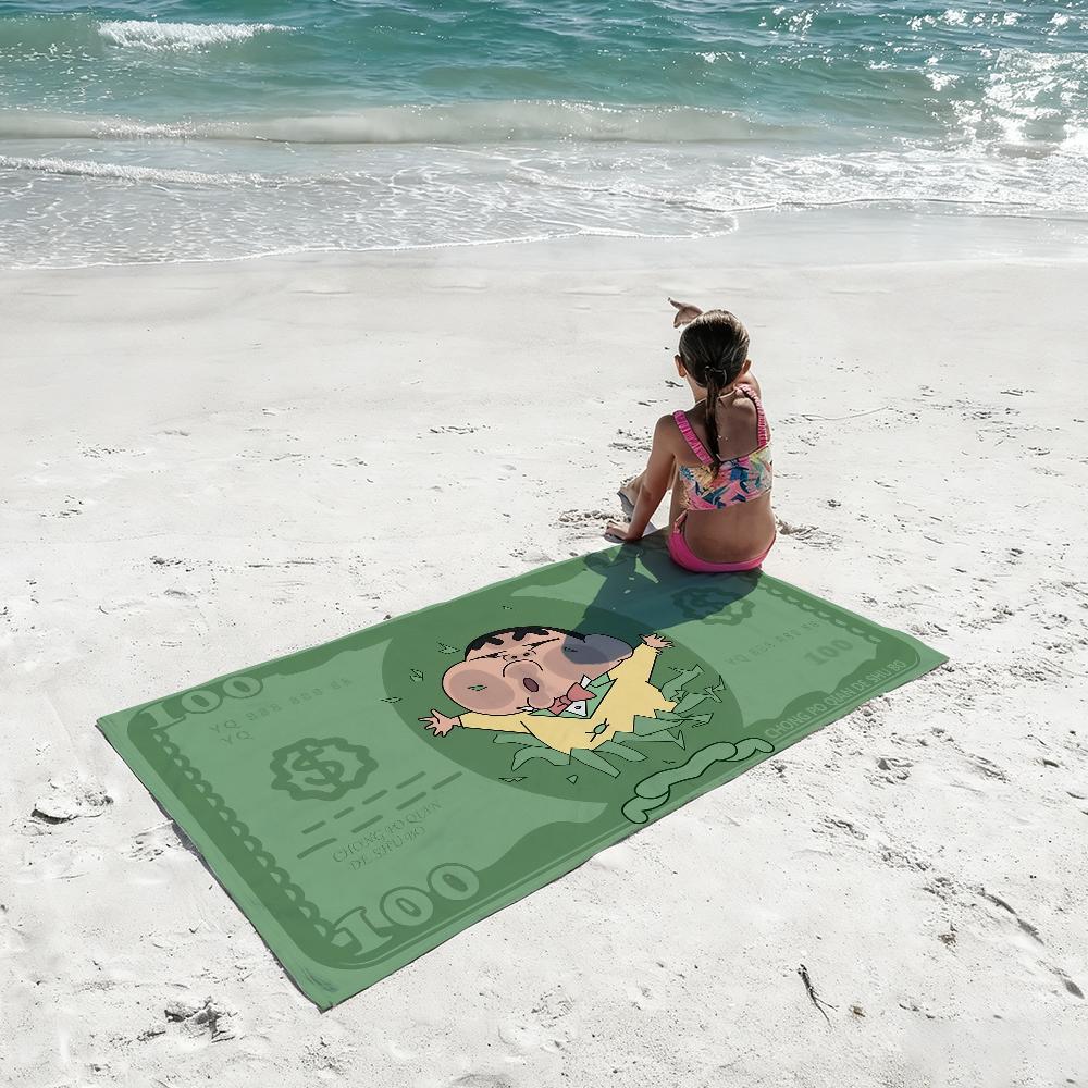 Cute S-Shin-chan-S USD Towel Quick Dry Absorbent Beach Towel for Sports, Fitness, Swimming and Outdoor Activities