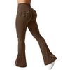 High Waist Flare Leg Pants for Women with Back Pocket Scrunch Detail Stretchy Fabric Bootcut Yoga Style