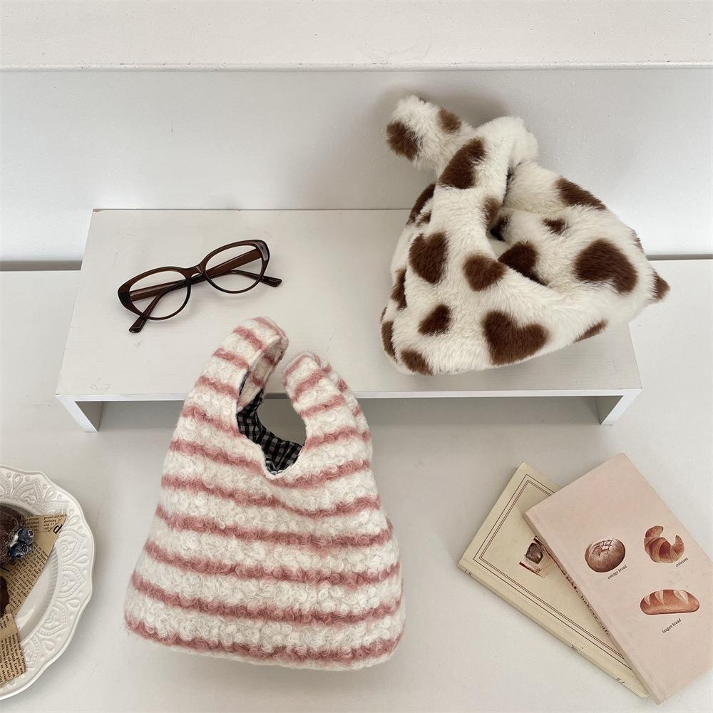 Leopard Print Women Clutch Bag Soft Plush Autumn Winter Fashion Handbag Tote Storage