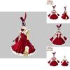 Christmas Wine Red 5xl Sexy Santa Maid Outfit Cosplay Bow Lolita Costume