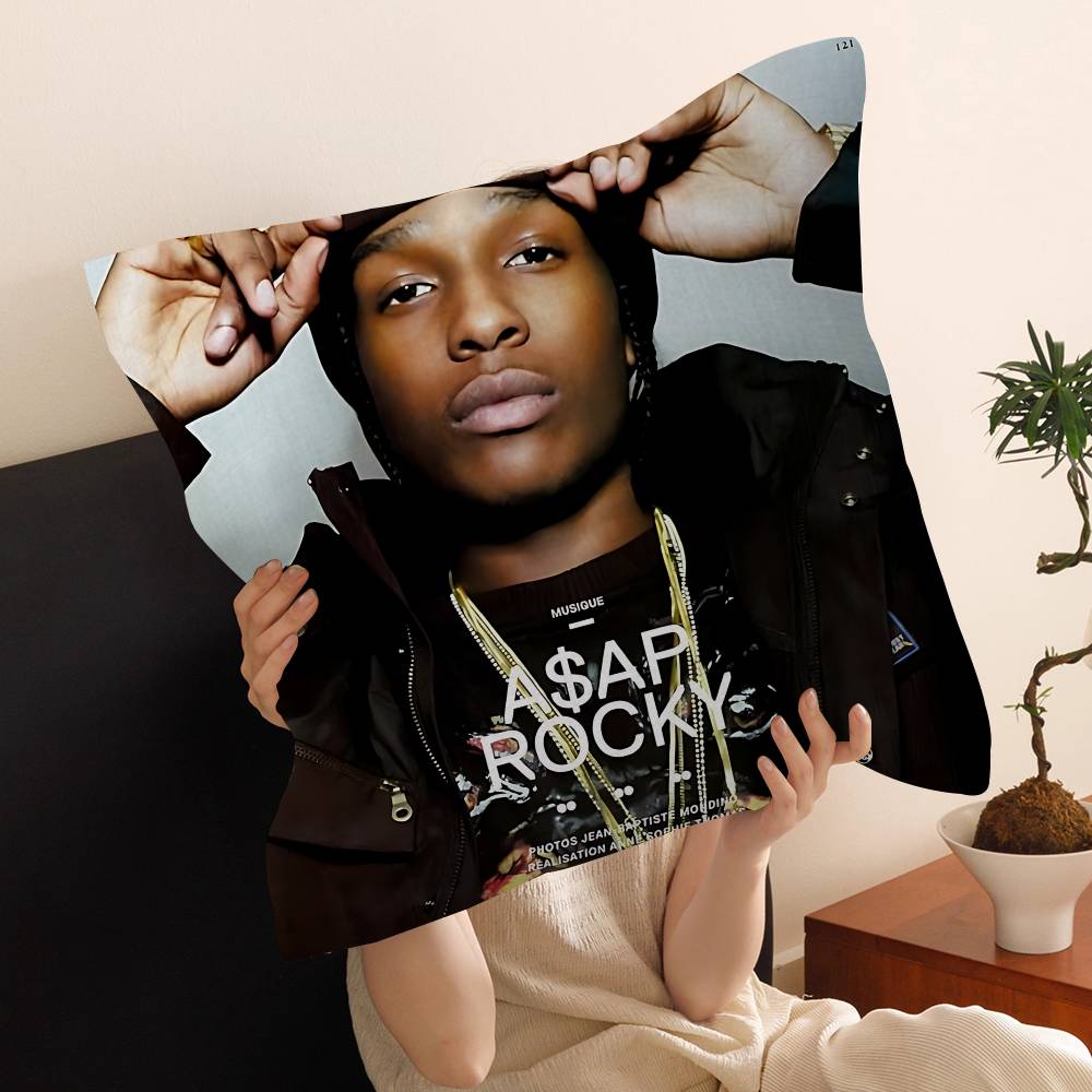 Rapper A-ASAP R-Rocky Pillow Covers Cartoon Sofa Decorative Home Double-sided Printing Short Plush Cute Cushion Cover