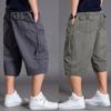 Zomer Mannen Katoen Dun Casual Korte Broek Man Elastische Taille Losse Jogger Cargo Korte Broek Broek Man Rechte Broek Maat 6XL