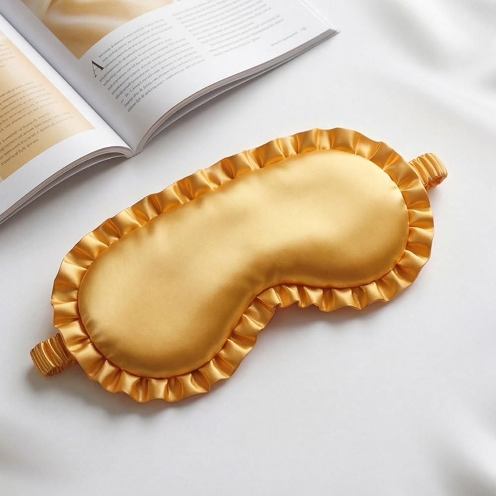 Breathable Silk Ruffle Sleep Eye Mask Soft Texture Blackout Eye Patches For Woman