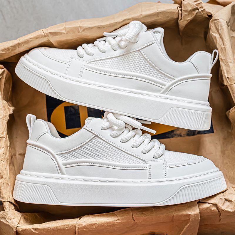 

Мужские дышащие сетчатые кеды для катания на роликах - Стильные, универсальные низкие кеды в белом/черном цвете 39