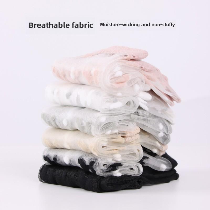 5 Paar Frühling und Sommer Freizeit Mode Transparente Atmungsaktive Glasstrümpfe Kristallstrümpfe