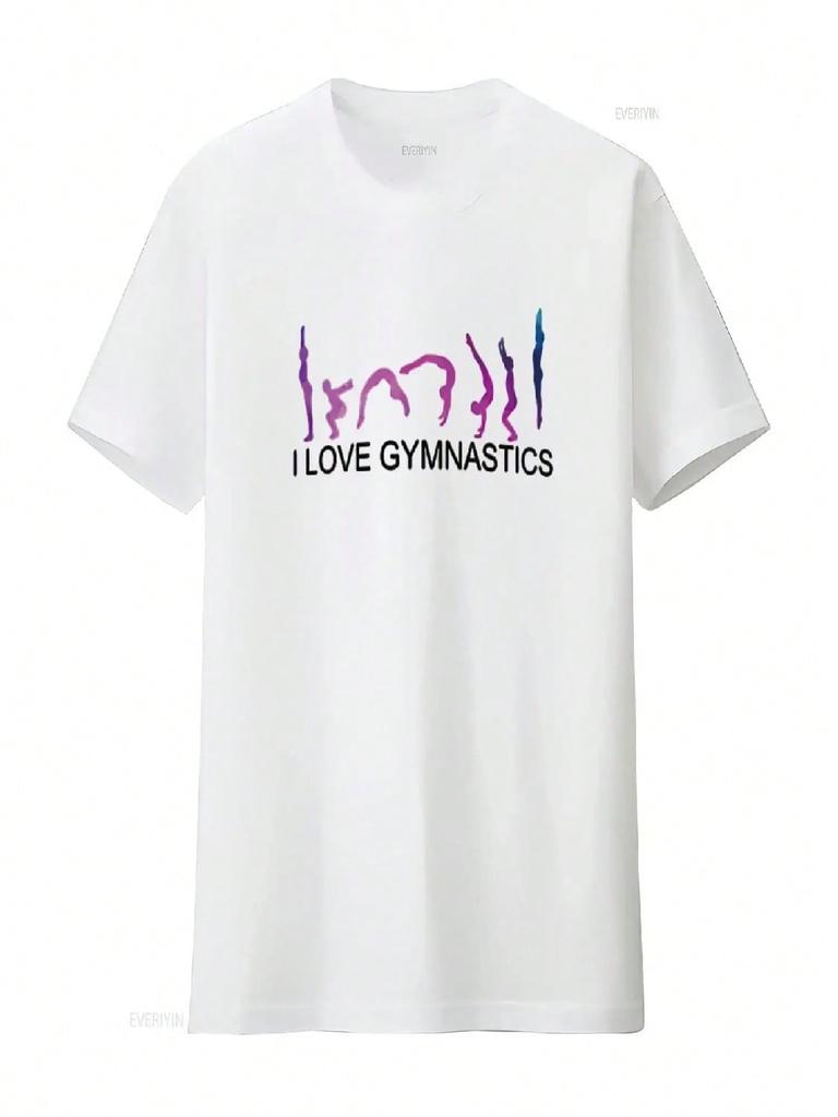 Girls Gymnastic Floor Routine I Love Gymnastics Wounisexs T Shirt White Medium Vintage Washed Streetwear Versatile Unisex