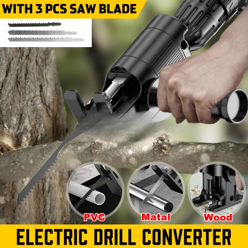 Adapter Hand Tool Saw Blades Saw Electric Drill Modified Cordless Reciprocating Saw Power Drill Metal PVC Woodworking Tool 5 PCS