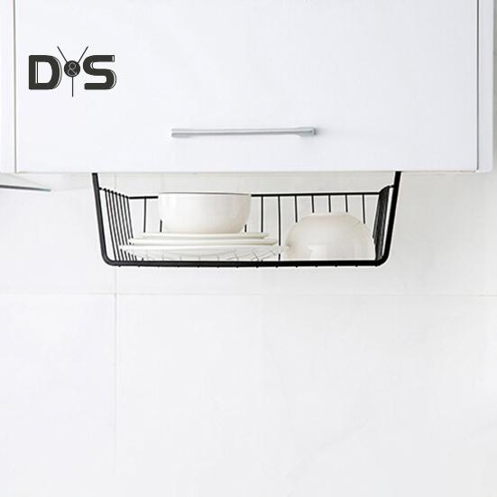 Coș suspendat, puternic, portant, capacitate mare, instalare simplă, organizator de raft sub dulap, coș de depozitare glisant