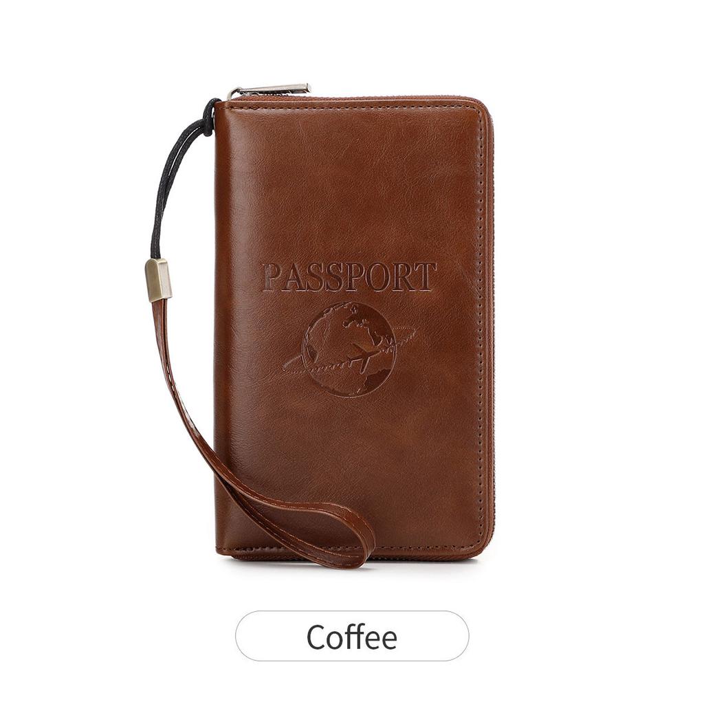 New Long Passport Bag, Multi-function Zipper, Passport Holder, Travel Ticket Storage, ID Bag.