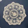 Vintage Embroidered Lace Table Mat Round Flower Embroidery Dining Table Cover Napkin Placemat Lace Table Cloth for Coffee Cup