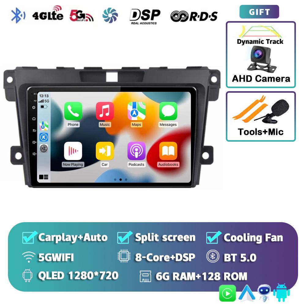 Android 14 Carplay Auto Car Radio For 2007 2008 2009 2010 2011 2012 2013 2014 MAZDA CX-7 CX 7 Multimedia Player Video Stereo DSP