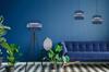 Modern Lampshade 35Cm Chrome Strip Choice Of 8 Colors