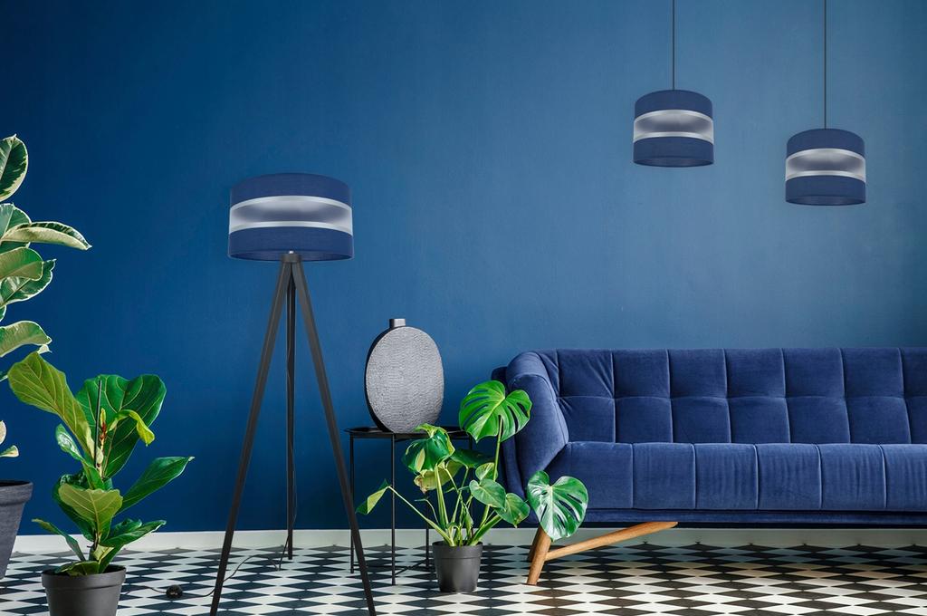 Modern Lampshade 35Cm Chrome Strip Choice Of 8 Colors