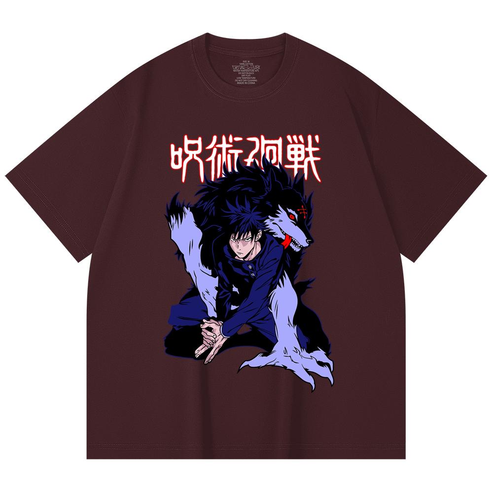 

230 Gsm 100% Cotton Jujutsu Kaisen V32 Megumi Print Unisex Heavy Cotton T Shirt 2XL