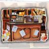LED Light Wooden Miniature House Cafe 3D Puzzle Building Model Craft Mini Dollhouse Kit  Adult