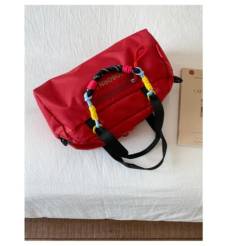 

Summer Nyl Large Capacity Light Waterproof Women s Handbags New Outdoor Sport Casual Versatile Ccise Sweet Shoulder Bags червоний