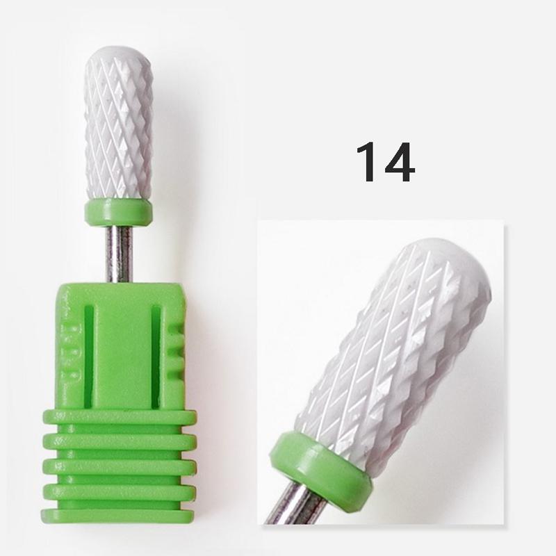 Ceramic Nail Drill Bit Art Smooth Flat Top Rotary Manicure Pedicure 3/32" Shank