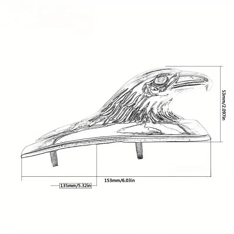 1ks Motocyklový ozdobný blatník s hlavou orla, modifikovaný hliníkovým chromováním