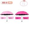 1-2PCS Portable Water Blooming Umbrella Sun Rain Dual Use Black Coating UV Protection Folding Parasol Creative Manual Design