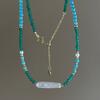 Green Agate Natural Freshwater Baroque Silver Bar Pearl Necklace Women's Summer Temperament High-end Sense Niche Design Collarbone Chain