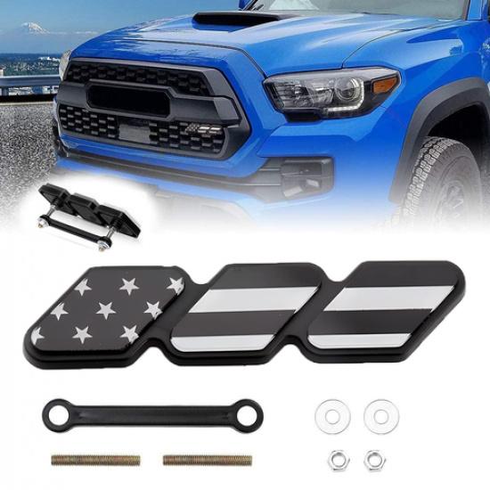 For Toyota Tacoma TRD US Flag Front Grille Cover Badge Emblem Decor Accessories