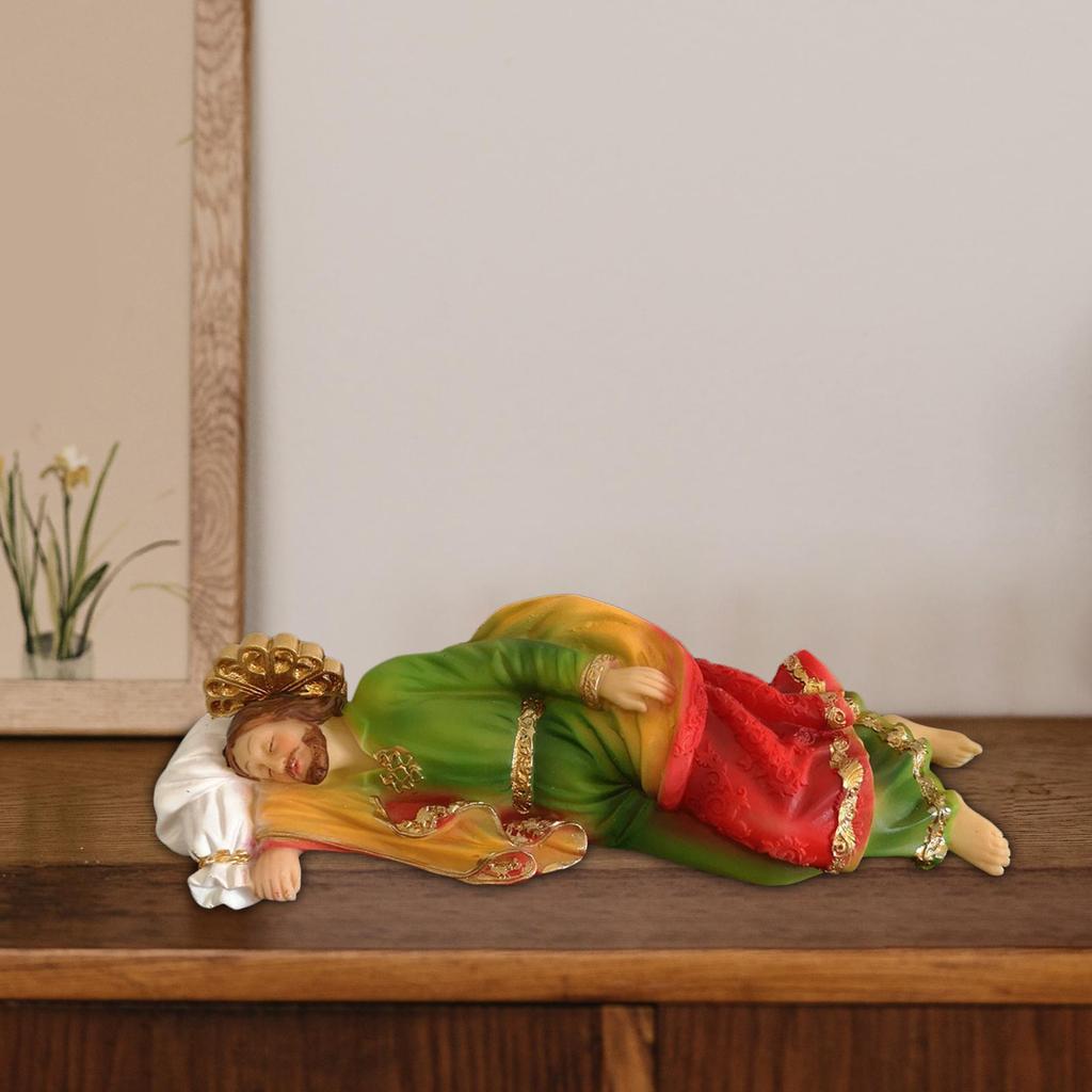 Sleeping Joseph Statue Tabletop Display Religious Artwork Ornament Religious Sculpture for Office Church Tabletop Shelf Car