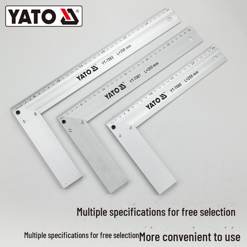 Yiertuo Aluminum Alloy 90° Protractor Stainless Steel Woodworking Angle Ruler