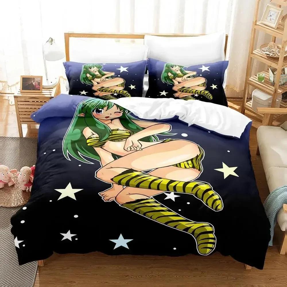 

Comforter Urusei Yatsura Lum Bedding Set Single Twin Full Queen King Size Bed Set Aldult Kid Bedroom S Anime Bed Comforter (quilt)-EU Single(135*200cm)3pcs